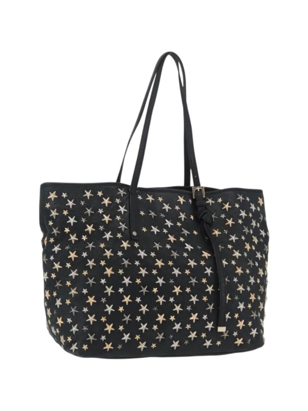 Jimmy Choo Tote Bag Leather Black Gold